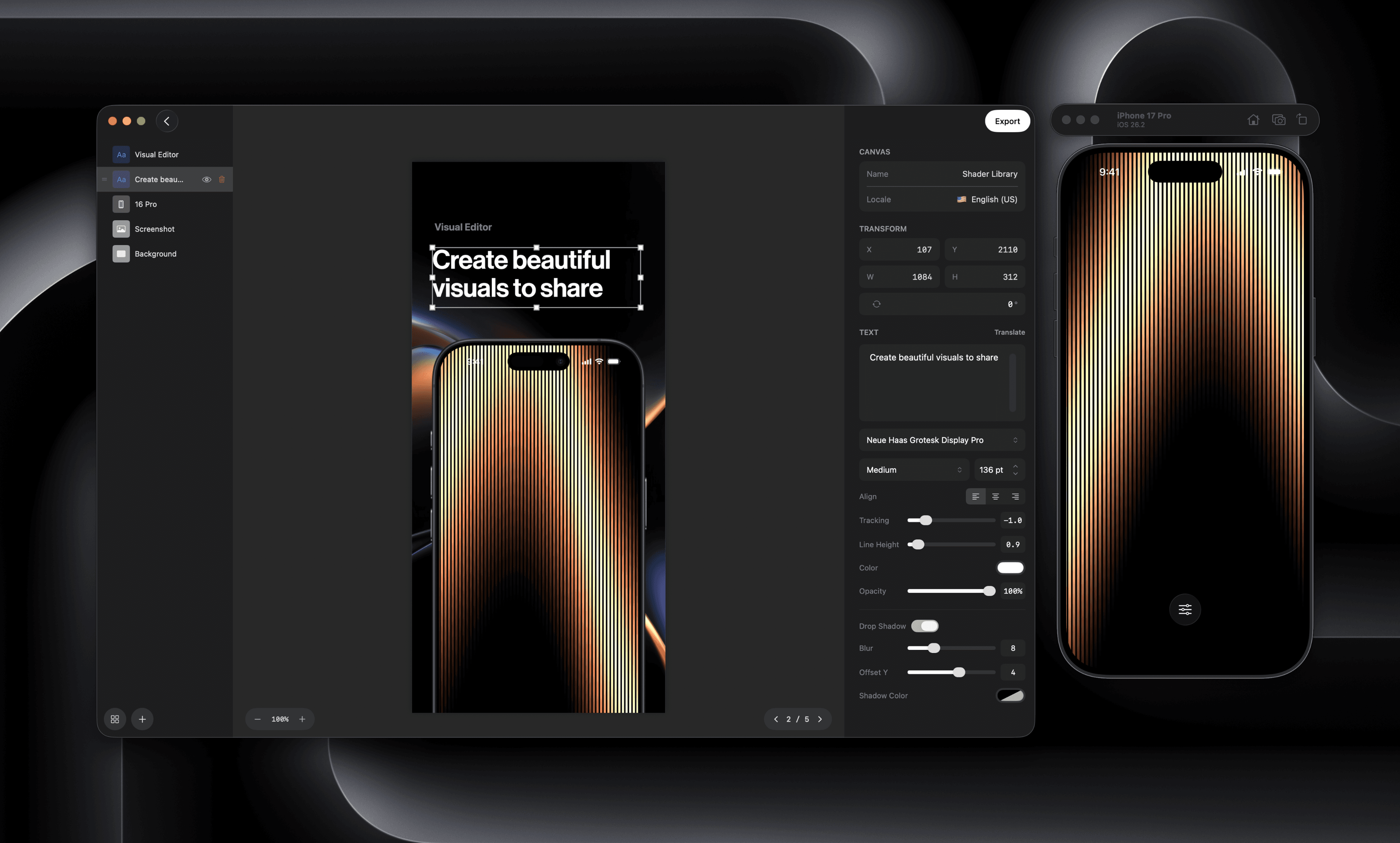 FrameHero — App Store screenshot editor